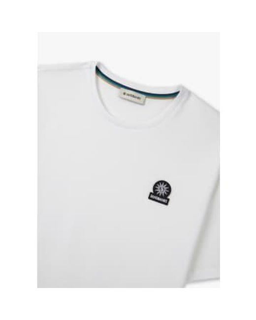 Camiseta logotipo insignia hombres en blanco Sandbanks de hombre de color White