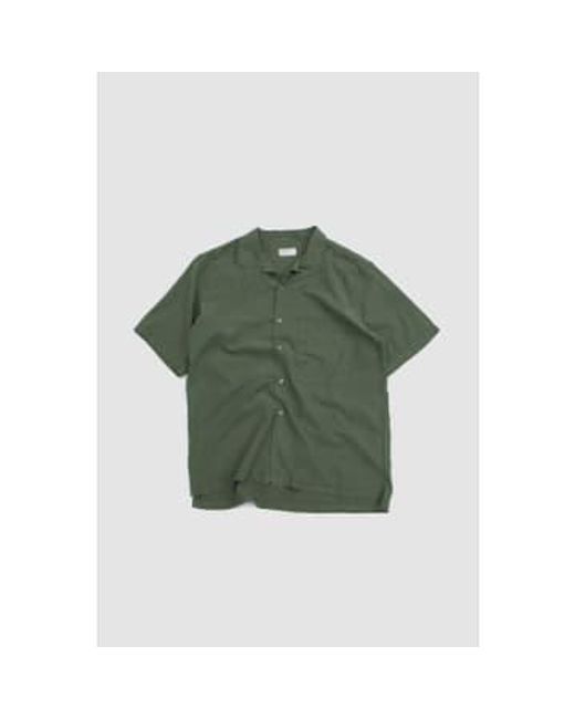 Universal Works Green Camp Ii Shirt Birch Gardenia Lycot S for men