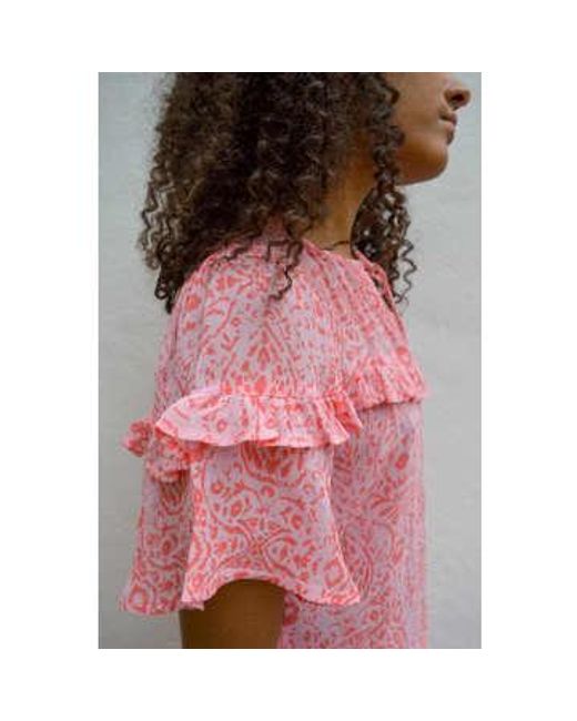 Blusa impresión papel tapiz emira Atelier Rêve de color Pink