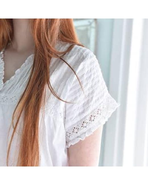 Set pijama corto algodón blanco damas 'anna' Powell Craft de color White