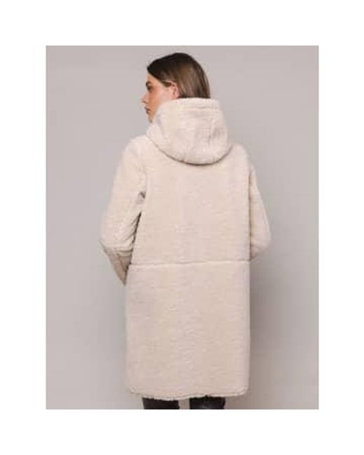 Rino And Alina Reversible Hooded Coat Stone di Rino & Pelle in Natural