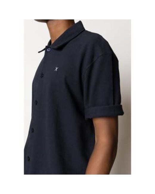 Clean Cut Copenhagen Blue Calton Dark Navy Structured Shirt S for men