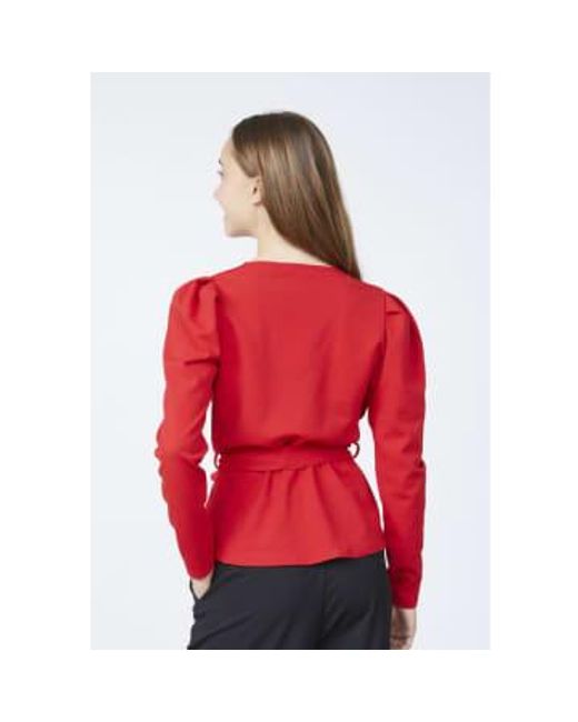 Sisters Point Red Nasa Puff Sleeve Blouse Ruby S
