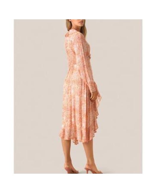 Second Female Pink Floral Wrap Dress S