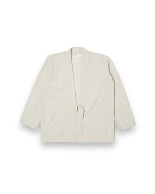 Poplin orgánico la chaqueta frontal 30681 mara riva Universal Works de hombre de color White