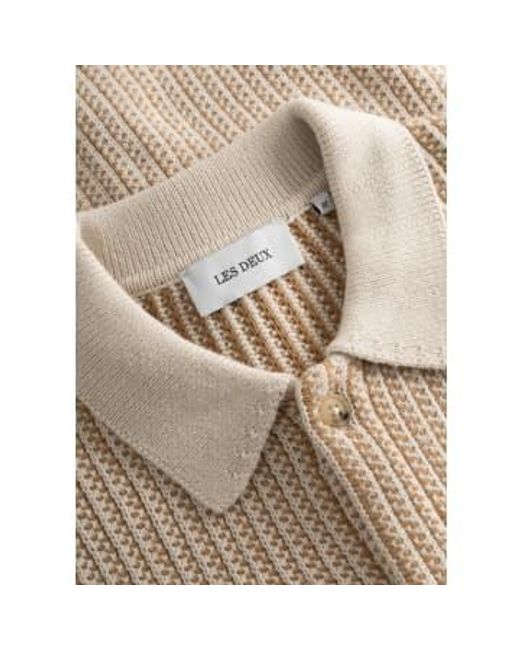 Mens Easton Knitted Shirt In Camelivory di Les Deux in Natural da Uomo