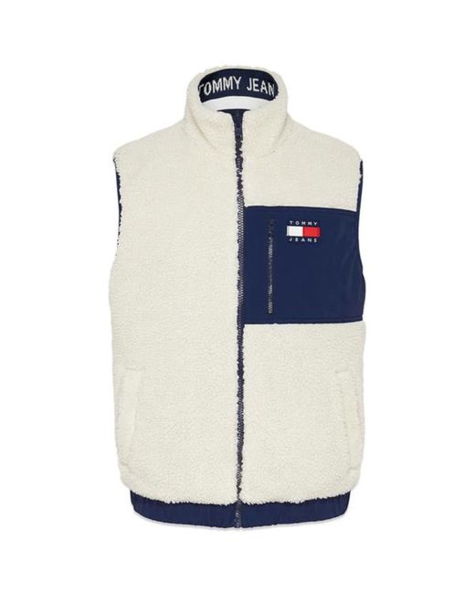 Tommy Hilfiger Blue Tommy Jeans Reversible Retro Gilet White Red for men