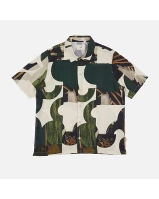 Folk Green Gabe Shirt Cutout Print Multi Olive 3 for men