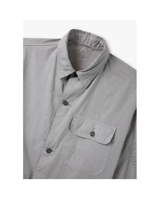 C P Company Gray S Popeline Workwear Shirt Jacket for men