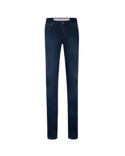 Richard J Tokyo Model Slim Fit Stretch Cotton And Linen Dark Blue Denim Jeans T195W821 di richard j. brown da Uomo