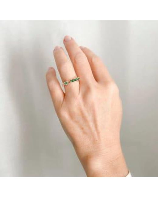 Cabirol Metallic Open Alliance Ring Gold And Green Grenats 52