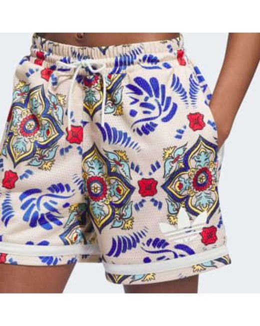 Adidas Blue Allover Printed Shorts S for men