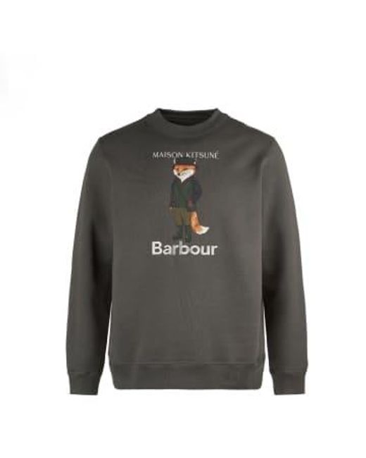 Barbour Gray X Maison Kitsuné Beaufort Fox Sweatshirt for men