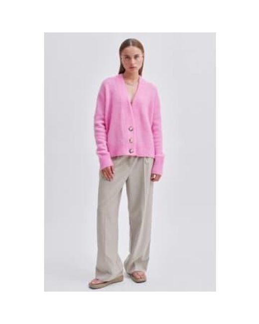 Brookline knit cardigan Second Female de color Pink