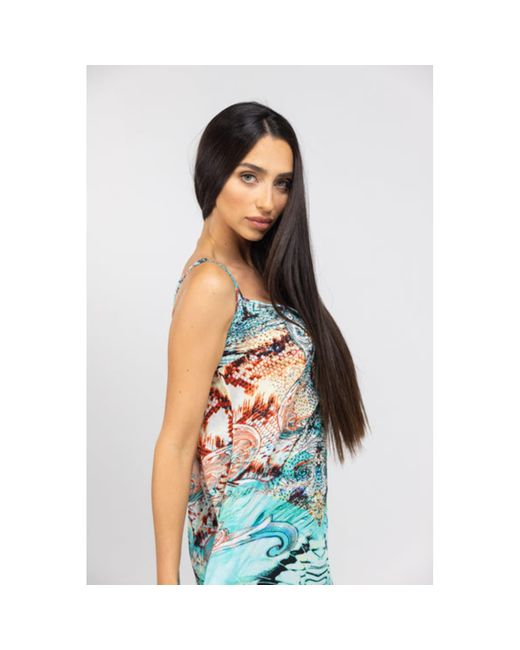Inoa Gold Coast Print Frill Strap Maxi Dress in Blue | Lyst