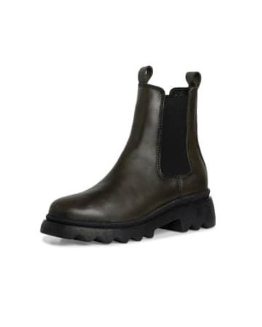 Chunky Leather Boots di Tamaris in Black