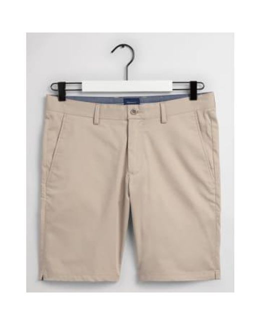 Gant Natural Dry Beige Slim Fit Tech Prep Sports Shorts for men