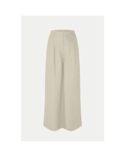 Sandshell Lyra Wide Linen Pants di SELECTED in Natural