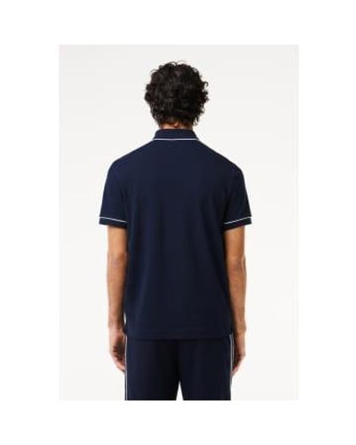 Lacoste Blue Smart Paris Stretch Cotton Contrast Trim Polo Shirt 5 for men