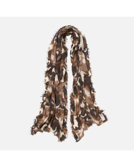 PUR SCHOEN Brown Hand Felted Cashmere Soft Scarf Camouflage Testa Moro-stone Ii + Gift
