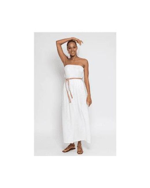 Anoushka Strapless Belted Midi Dress Size Ml Col di Sundress in White