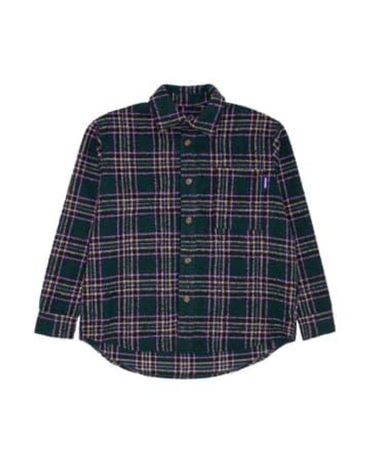 Fucking Awesome Blue Less Heavyweight Oversized Flannel Shirt M for men