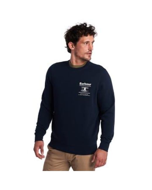 Reed Crew Sweatshirt Navy Barbour de hombre de color Blue