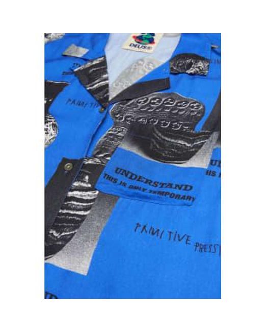 Deus Ex Machina Blue Ghosted Web Impermanence Shirt for men