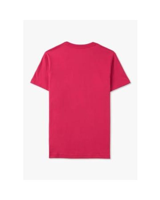 Mens Classic Crew Neck T Shirt In di Psycho Bunny in Pink da Uomo