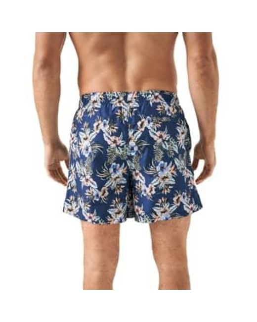 Eton of Sweden Blue Dark Floral Print Swimming Shorts 10001126827 M for men