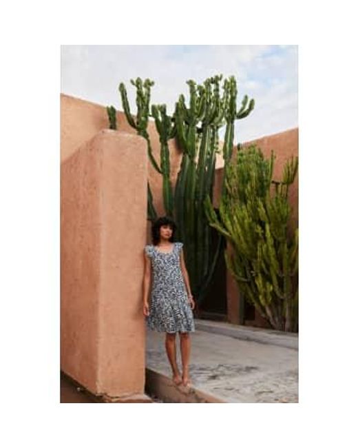 Ichi Blue Marrakech Aop Short Dress-total Eclipse Paisley Pattern-20120860