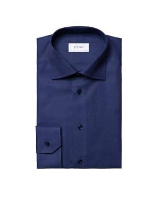 Eton of Sweden Dunkelblau slim fit pin-dot signature twill-shirt 10001112727 in Blue für Herren
