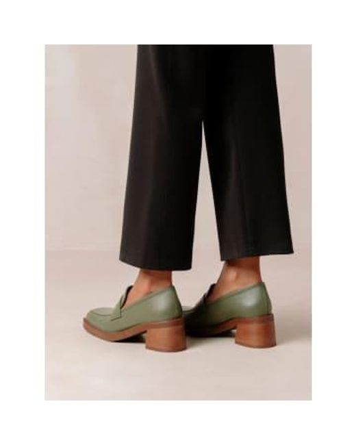 Roxanne Heeled Loafers Dusty di Alohas in Green