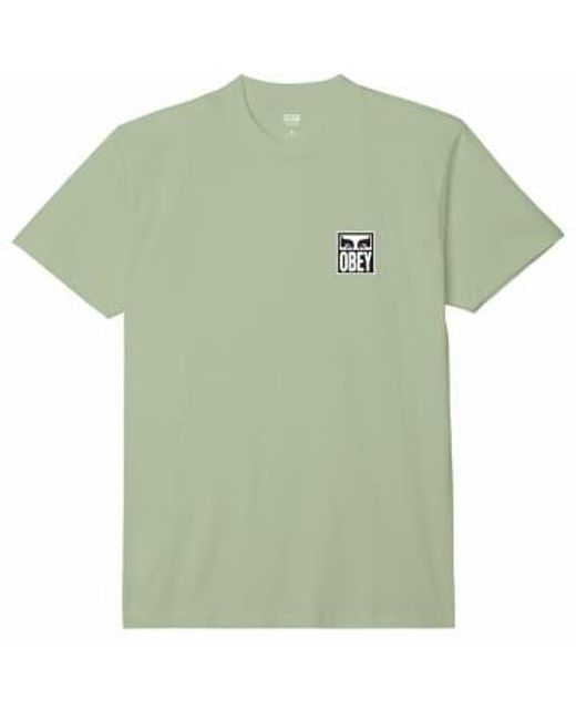 Eyes Icon 2 T Shirt Cucumber di Obey in Green da Uomo