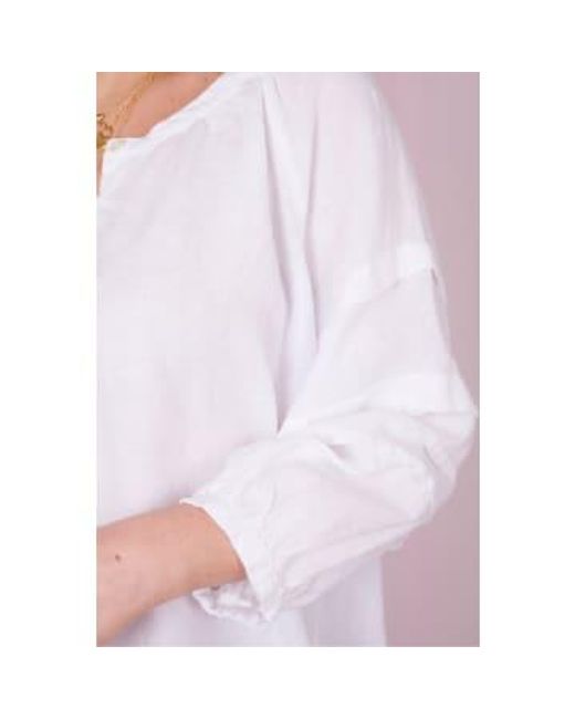 Blusa blanca sin collar ROSSO35 de color White