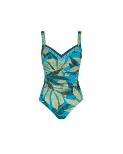 Sunflair Blue 22103 Swimsuit 42c