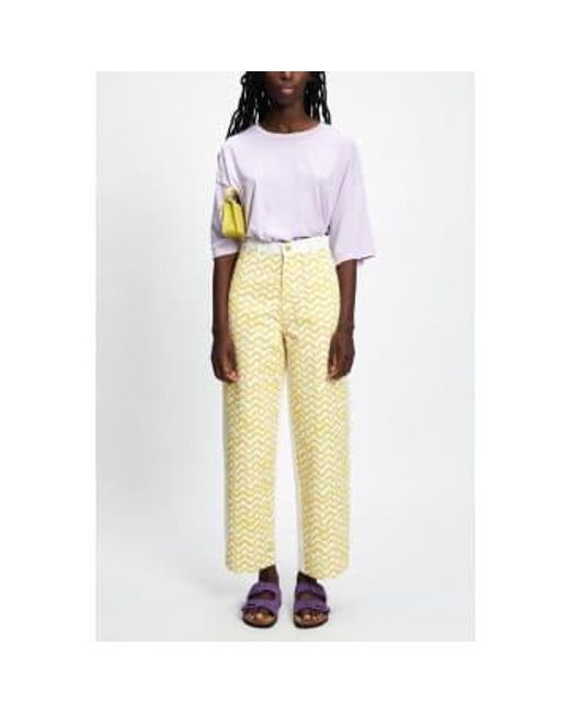 Imprimir jeans pierna globo Luce Rita Row de color Yellow