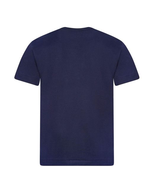 COMME DES GAR ONS PLAY Gold Heart Logo T shirt in Blue for Men