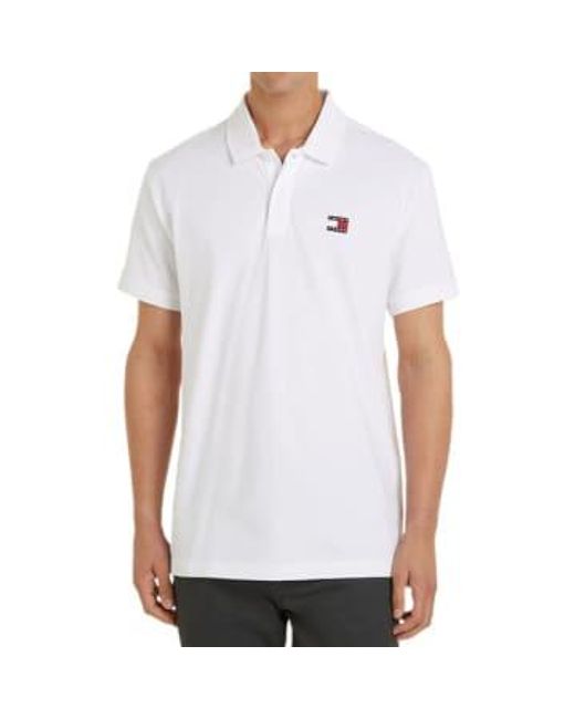 Tommy Jeans Regular Badge Polo di Tommy Hilfiger in White da Uomo