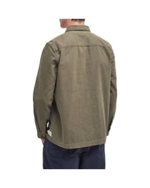 Barbour Green Chesterwood Overshirt Pale Sage Small for men