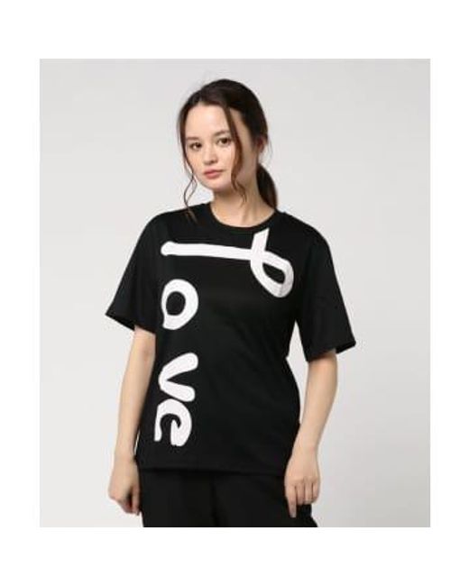 Maglietta T Shirt Kapina Nera Con La Scritta Love di Marimekko in Black