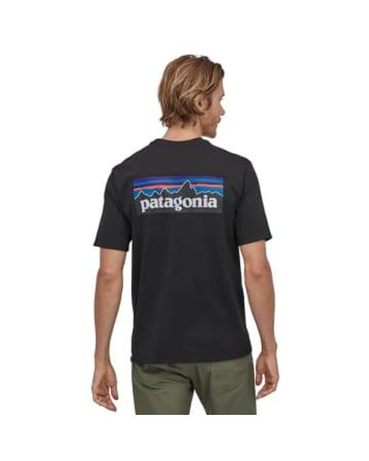 P-6 logo responsibili-tee® Patagonia pour homme en coloris Black