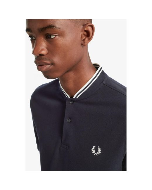 Fred Perry Bomber Collar Pique Shirt in 