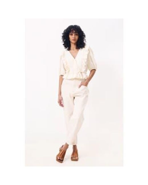 FRNCH White Louanne Creme Blouse