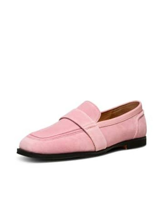 Shoe The Bear Pink Weicher rosa erica sattel wildleder en loafer