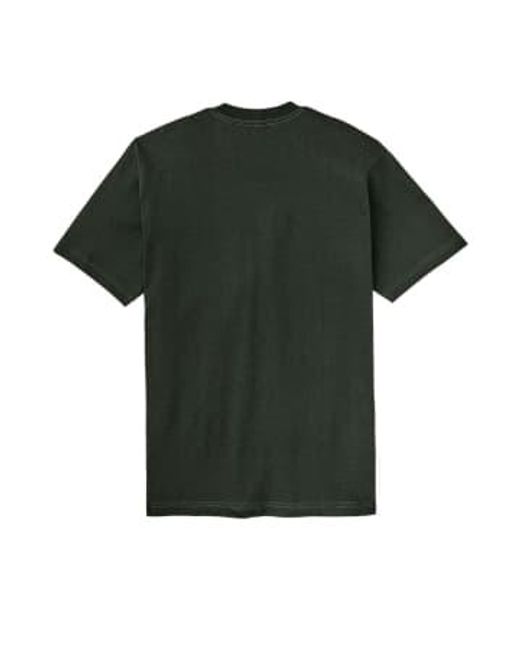 Filson Green T-shirt Embroidered Pocket Uomo Dark Timber Diamond S for men