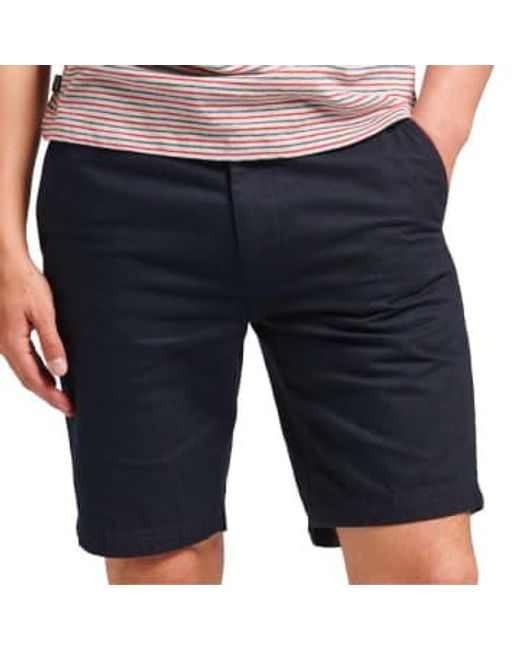 Superdry Blue Vintage Officer Chino Shorts Eclipse Navy 30 for men