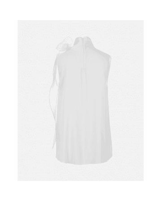 Sleeveless Bow Detail Blouse Col 110 Off di Riani in White