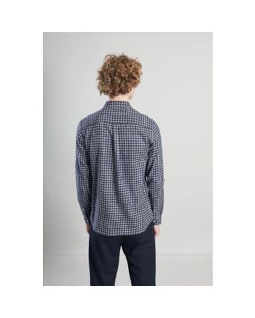 L'Exception Paris Blue Chequered Flannel Shirt for men