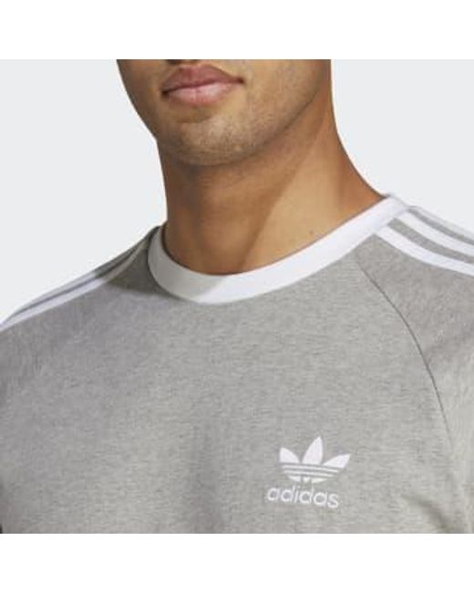 Heather originals adicolor classics 3 stripe t-shirt Adidas pour homme en coloris Gray
